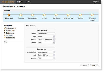 ETI Integration Center web portal application