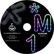 ScreenCaffeine Marquee font CD label