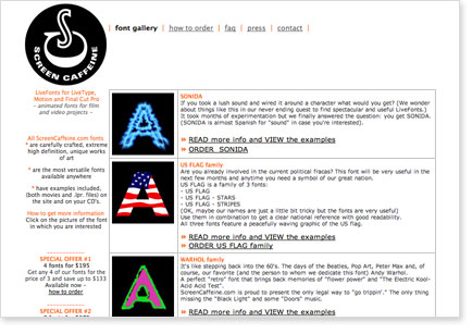 screen shot of teh ScreenCaffeine website