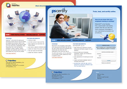 PSWebFiles.com and PSCertify.com home pages